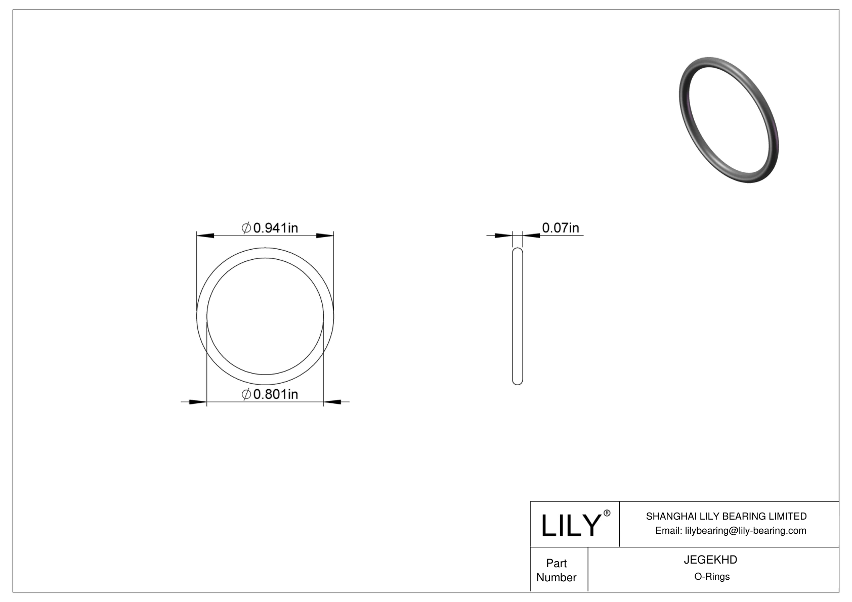 JEGEKHD Chemical Resistant O-rings Round cad drawing