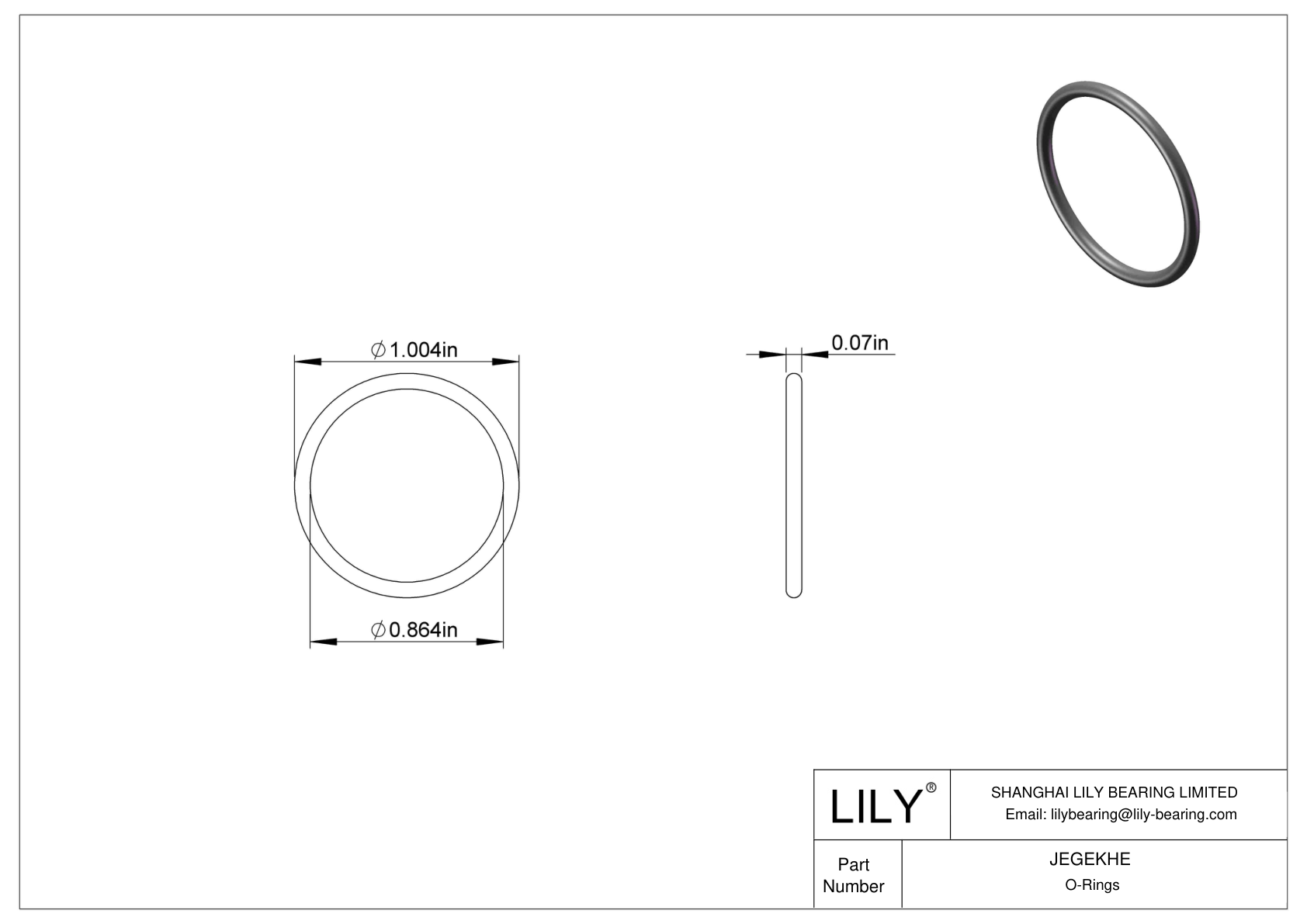 JEGEKHE Chemical Resistant O-rings Round cad drawing