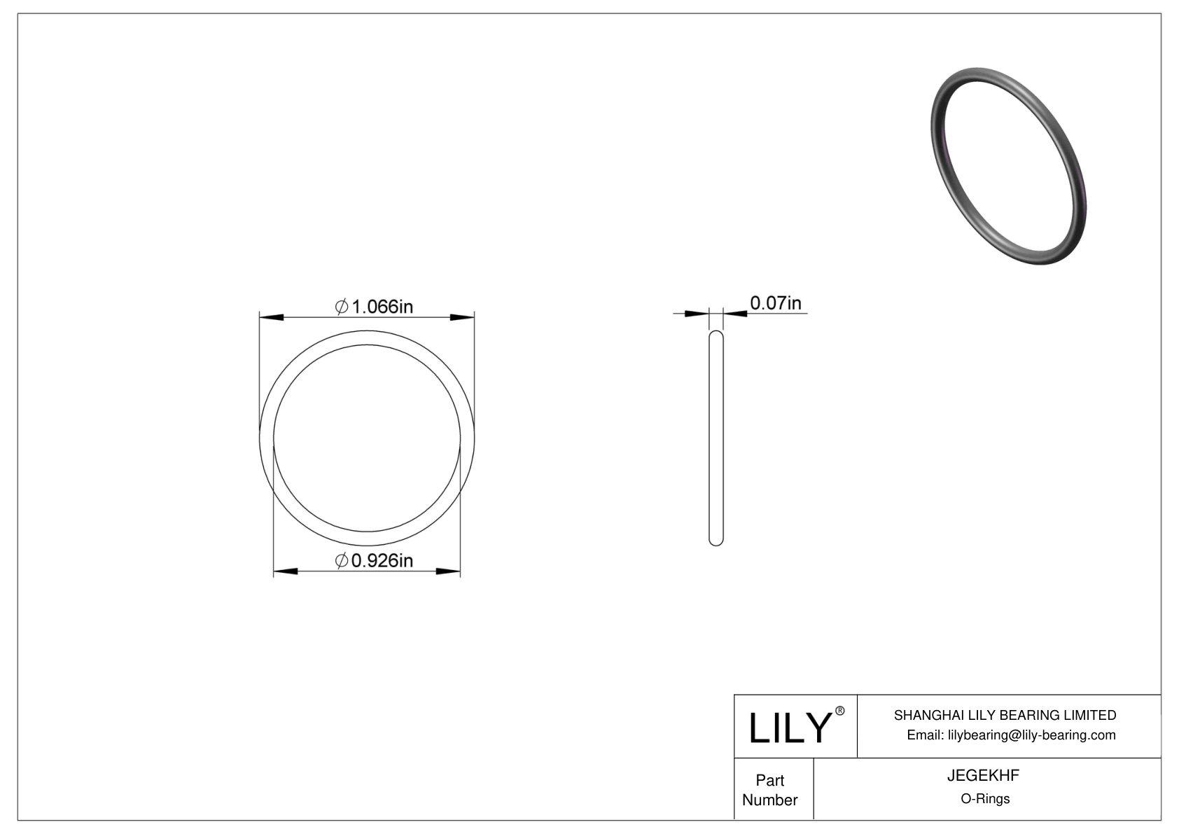 JEGEKHF Chemical Resistant O-rings Round cad drawing