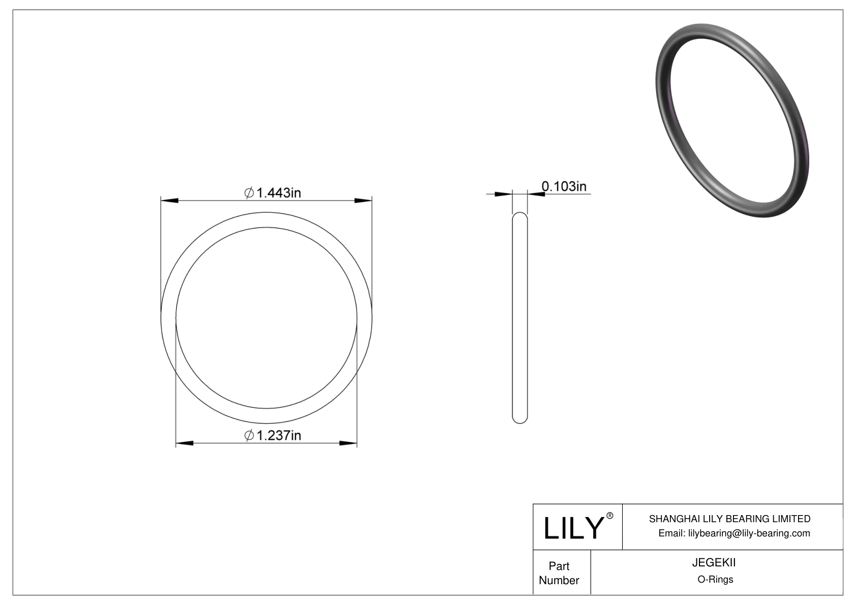 JEGEKII Chemical Resistant O-rings Round cad drawing