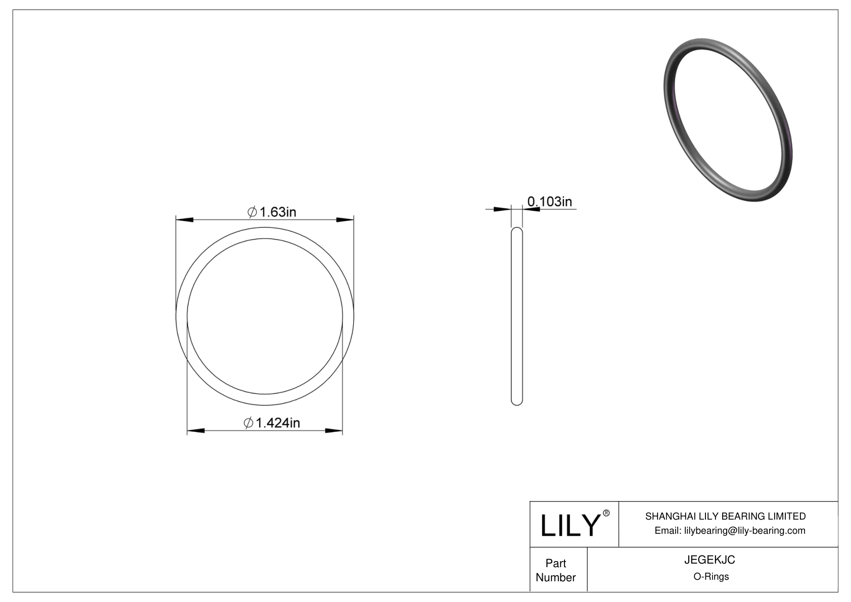 JEGEKJC Chemical Resistant O-rings Round cad drawing