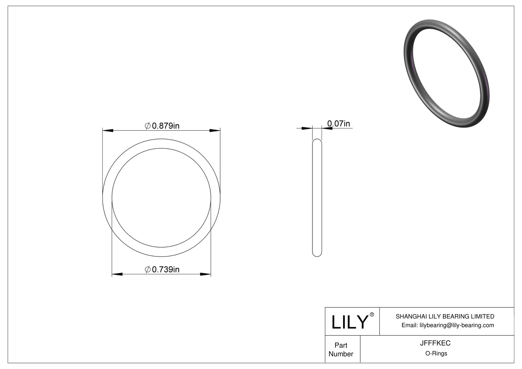 JFFFKEC Oil Resistant O-Rings Round cad drawing