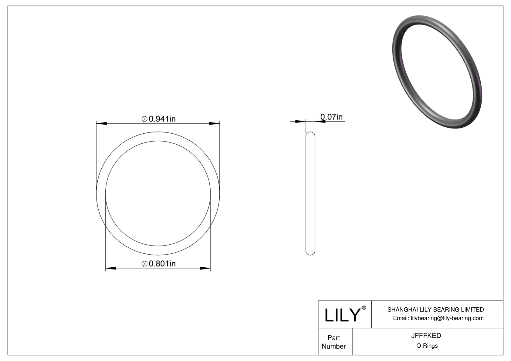 JFFFKED Oil Resistant O-Rings Round cad drawing