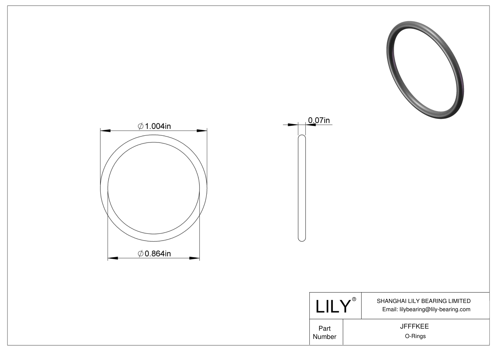 JFFFKEE Oil Resistant O-Rings Round cad drawing