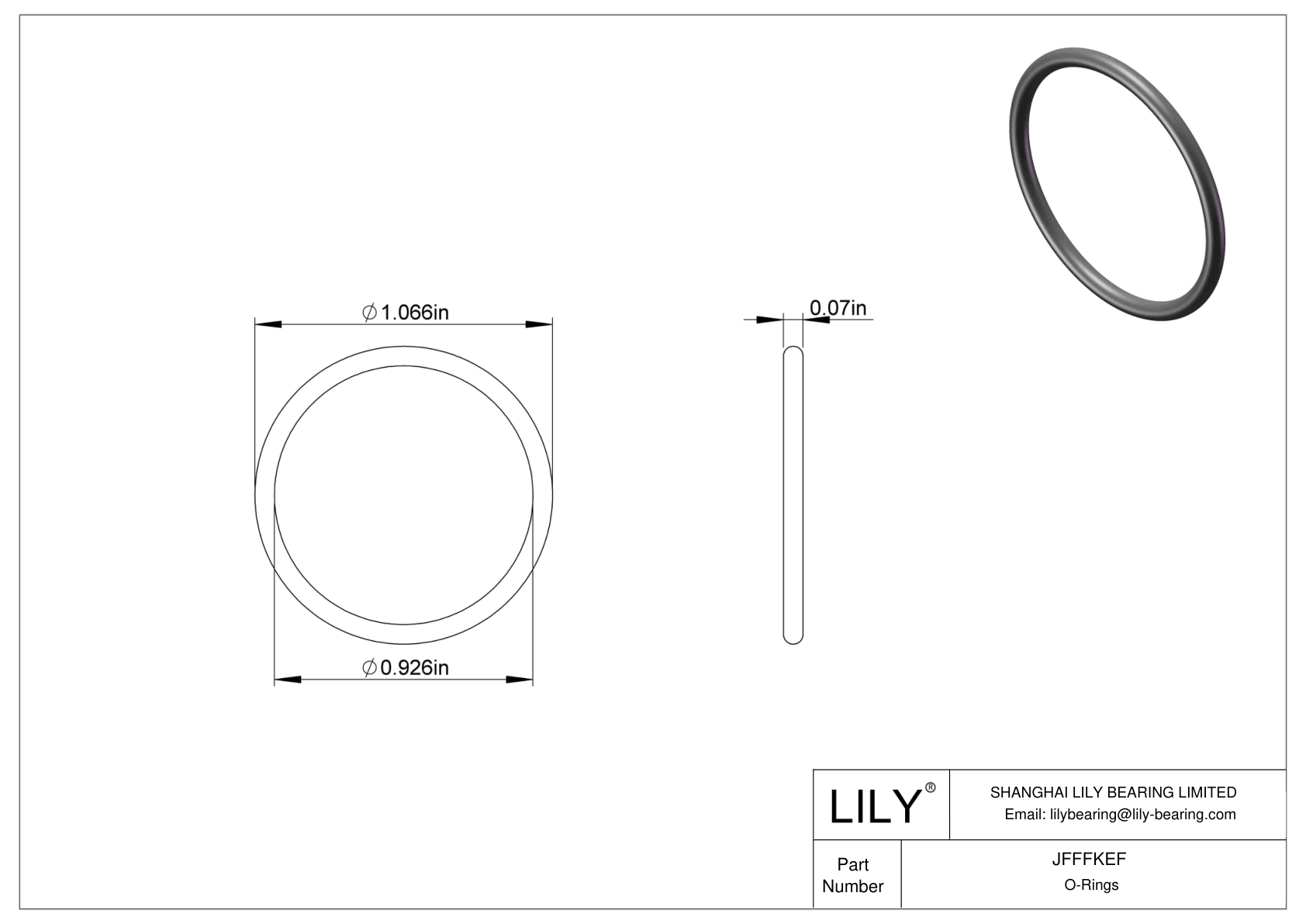 JFFFKEF Oil Resistant O-Rings Round cad drawing