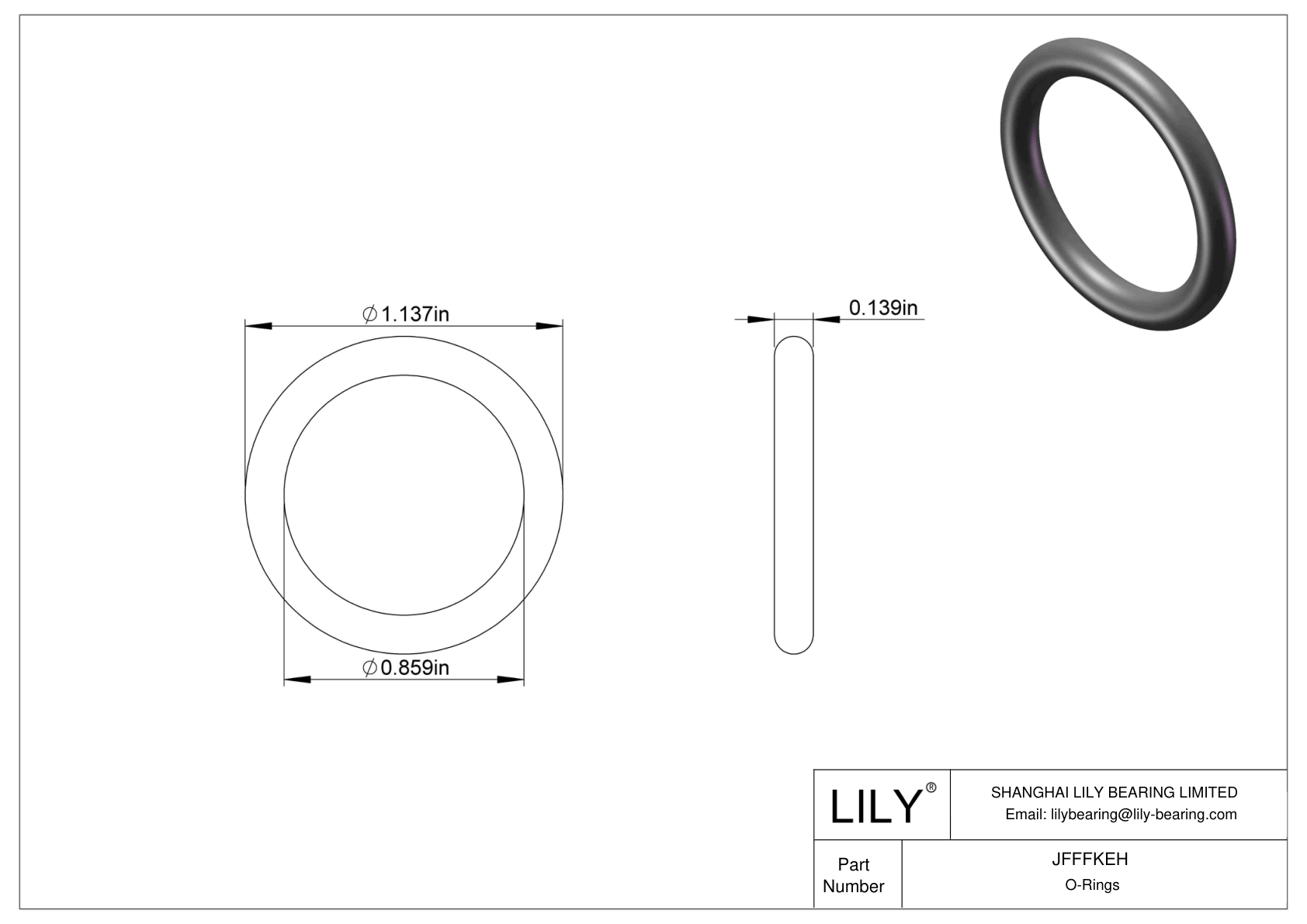 JFFFKEH Oil Resistant O-Rings Round cad drawing