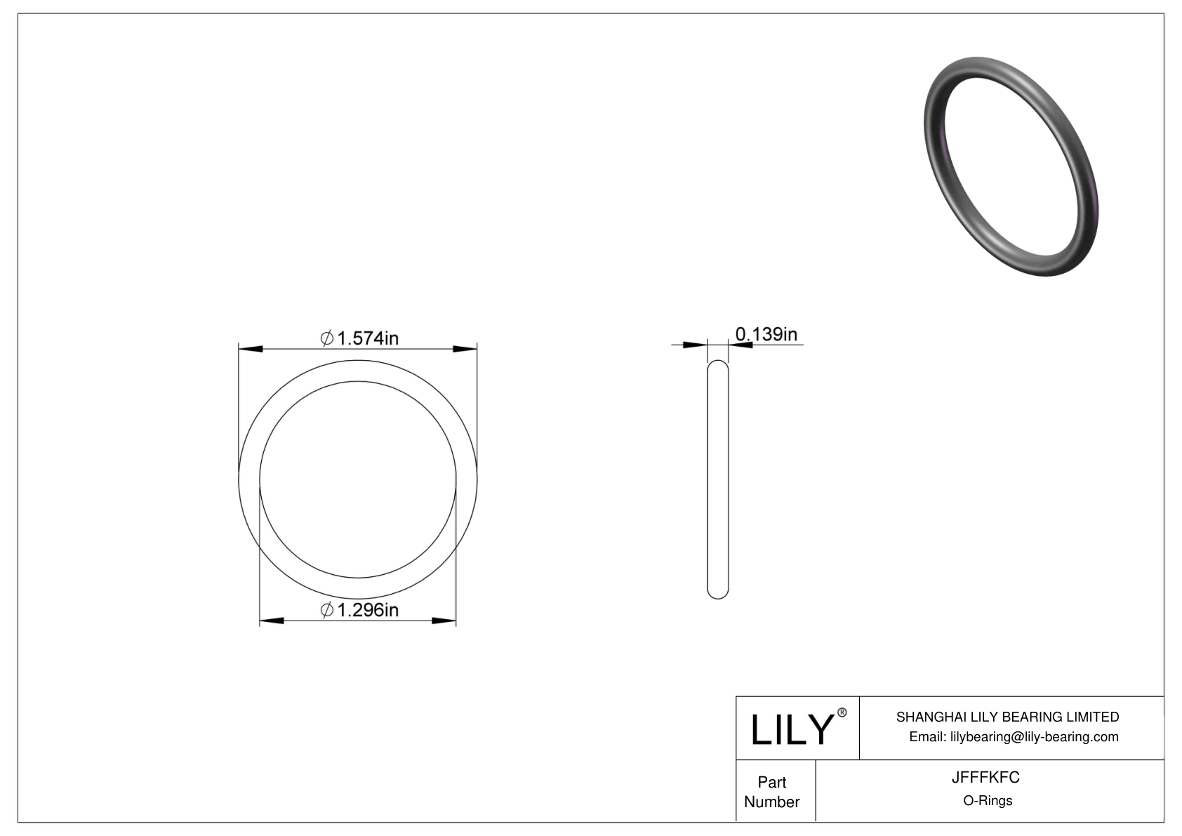 JFFFKFC Oil Resistant O-Rings Round cad drawing