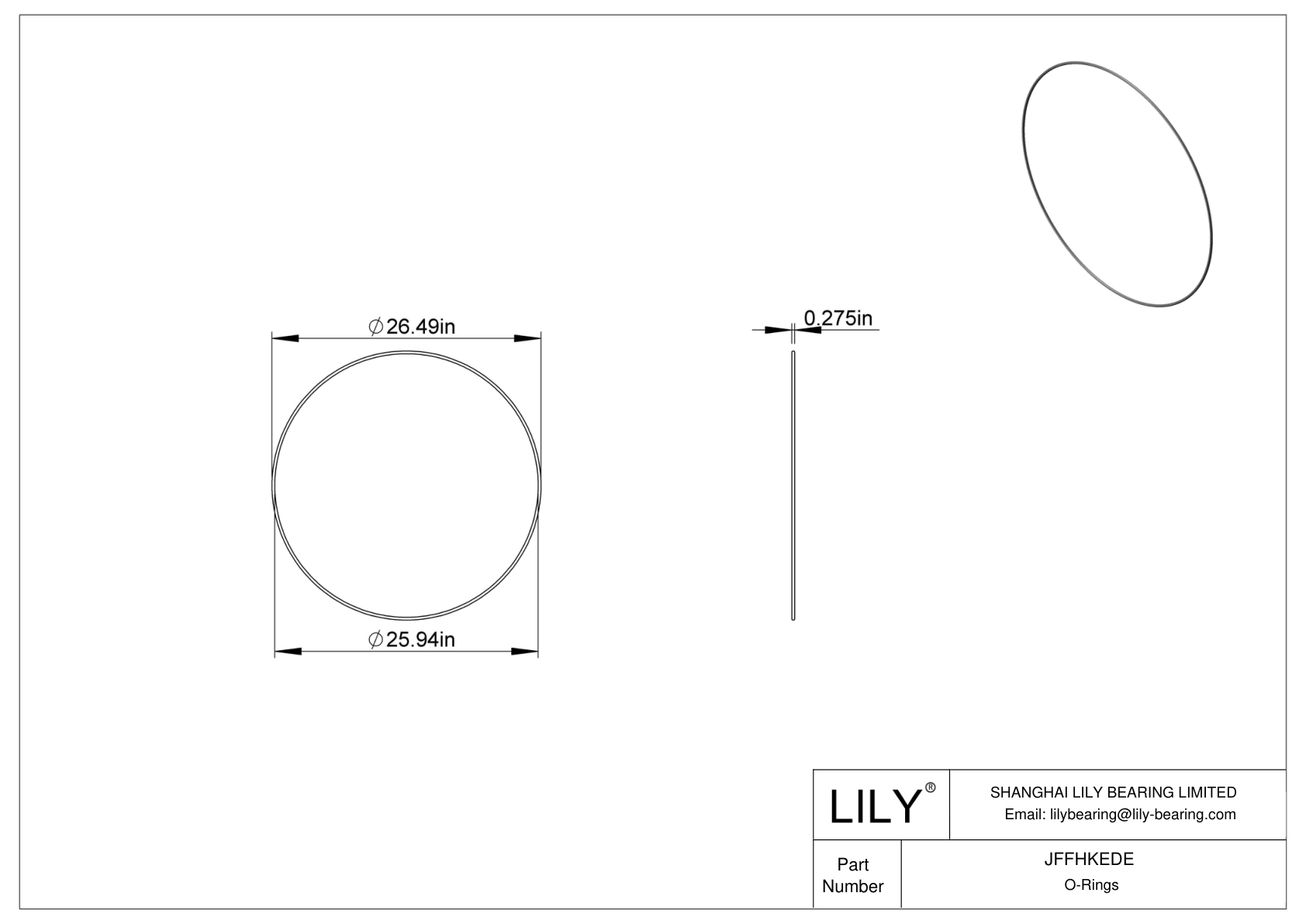 JFFHKEDE 防水防蒸汽 O 形圈 cad drawing