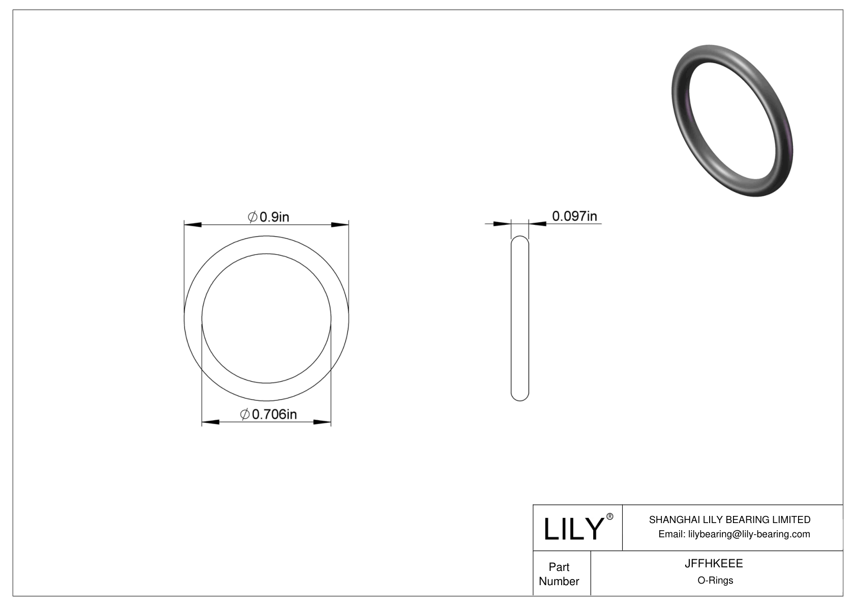 JFFHKEEE Water And Steam Resistant O-Rings cad drawing