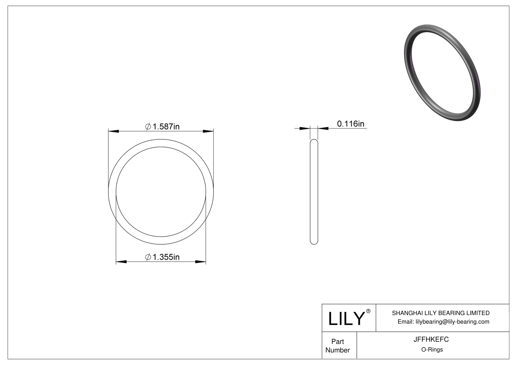 JFFHKEFC Water And Steam Resistant O-Rings cad drawing