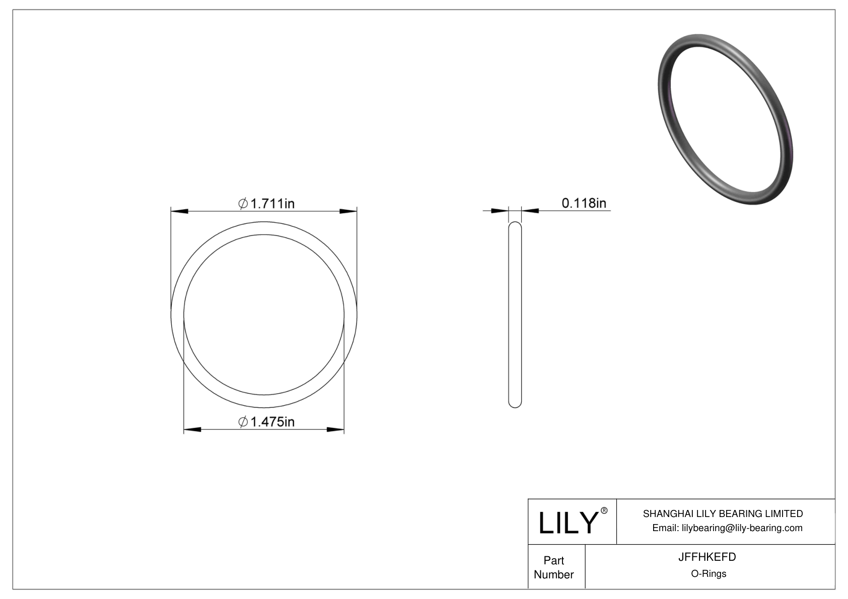 JFFHKEFD Water And Steam Resistant O-Rings cad drawing