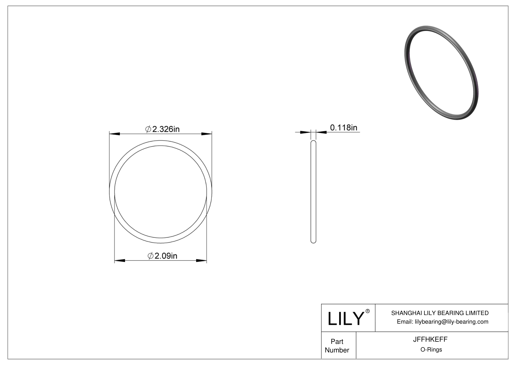 JFFHKEFF Water And Steam Resistant O-Rings cad drawing