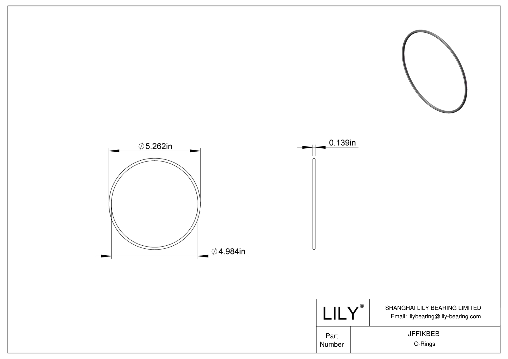 JFFIKBEB Juntas tóricas redondas resistentes al aceite cad drawing