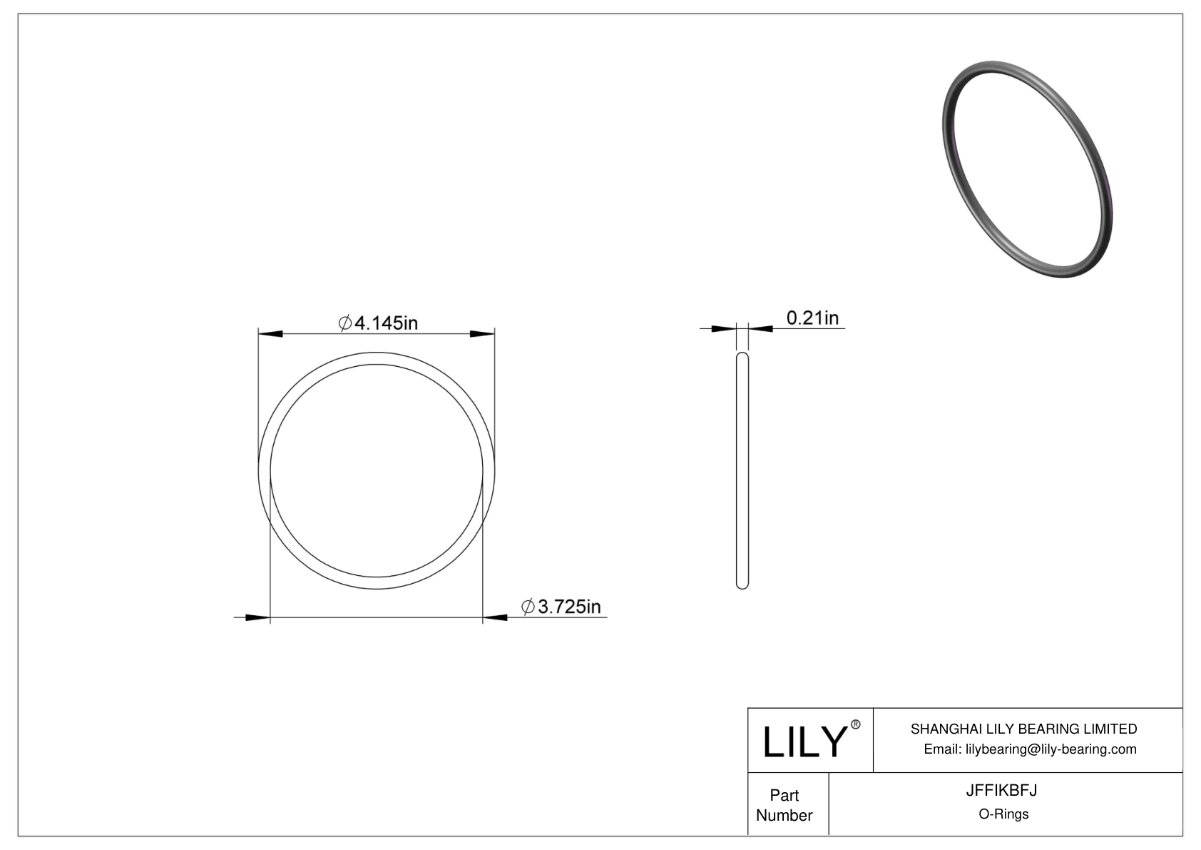 JFFIKBFJ Oil Resistant O-Rings Round cad drawing