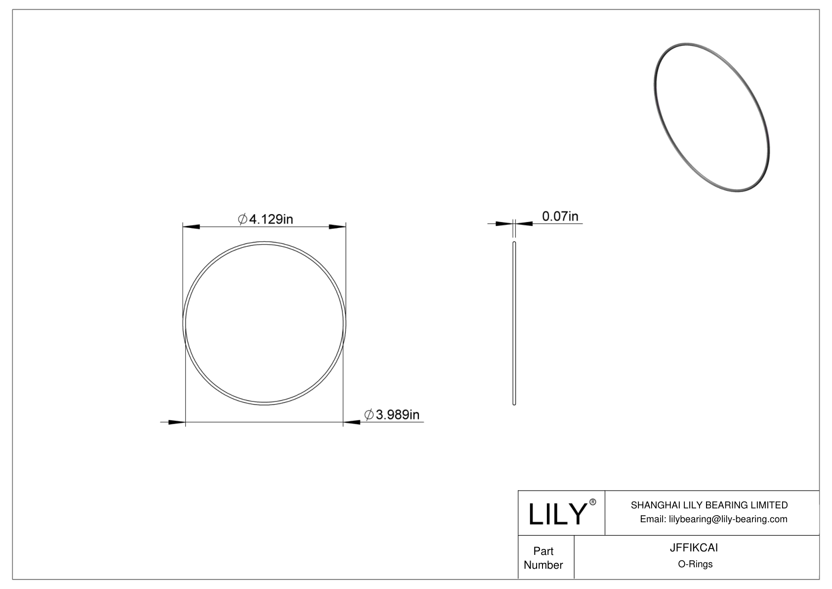 JFFIKCAI Oil Resistant O-Rings Round cad drawing