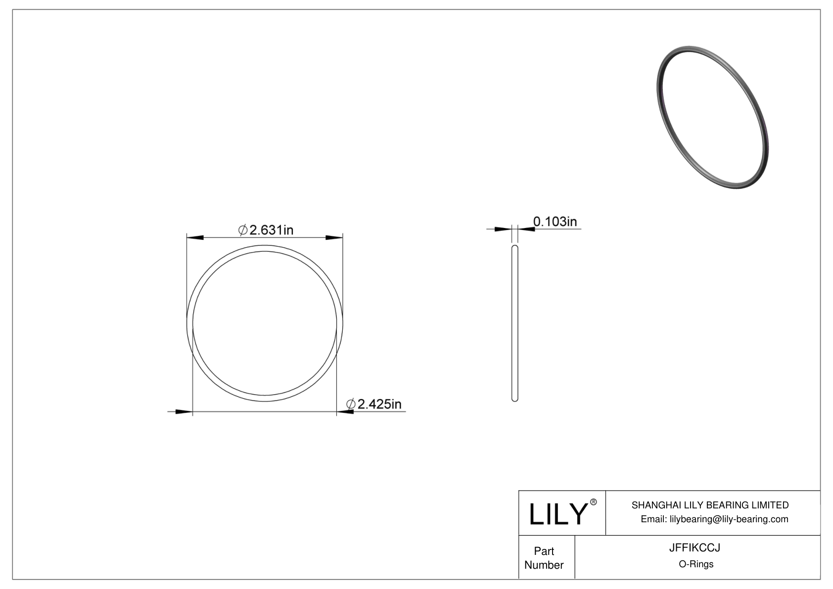 JFFIKCCJ Oil Resistant O-Rings Round cad drawing