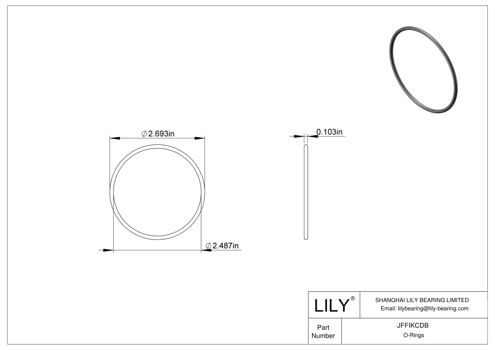 JFFIKCDB Juntas tóricas redondas resistentes al aceite cad drawing