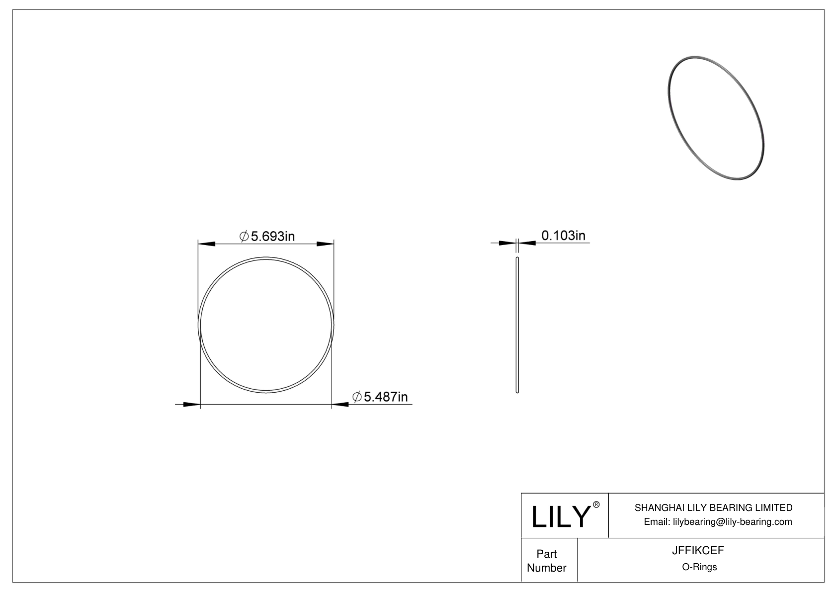 JFFIKCEF 圆形耐油 O 形圈 cad drawing