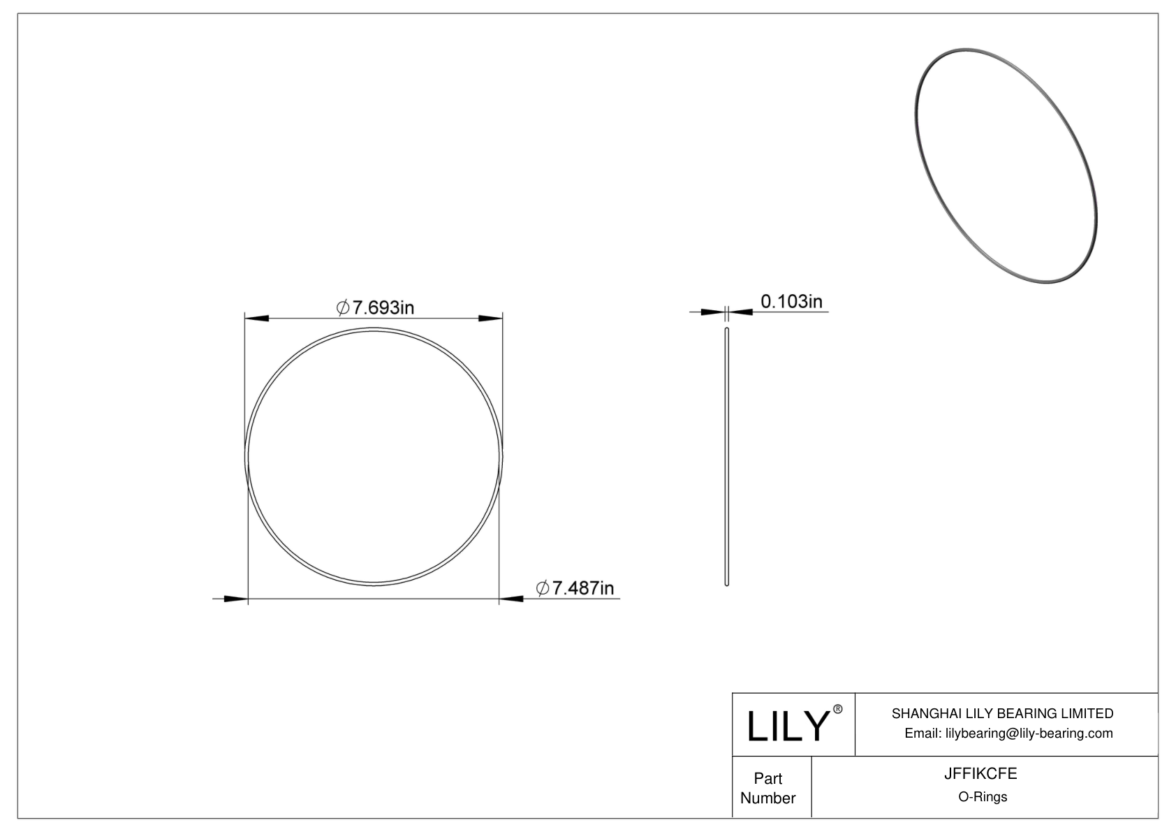 JFFIKCFE Juntas tóricas redondas resistentes al aceite cad drawing