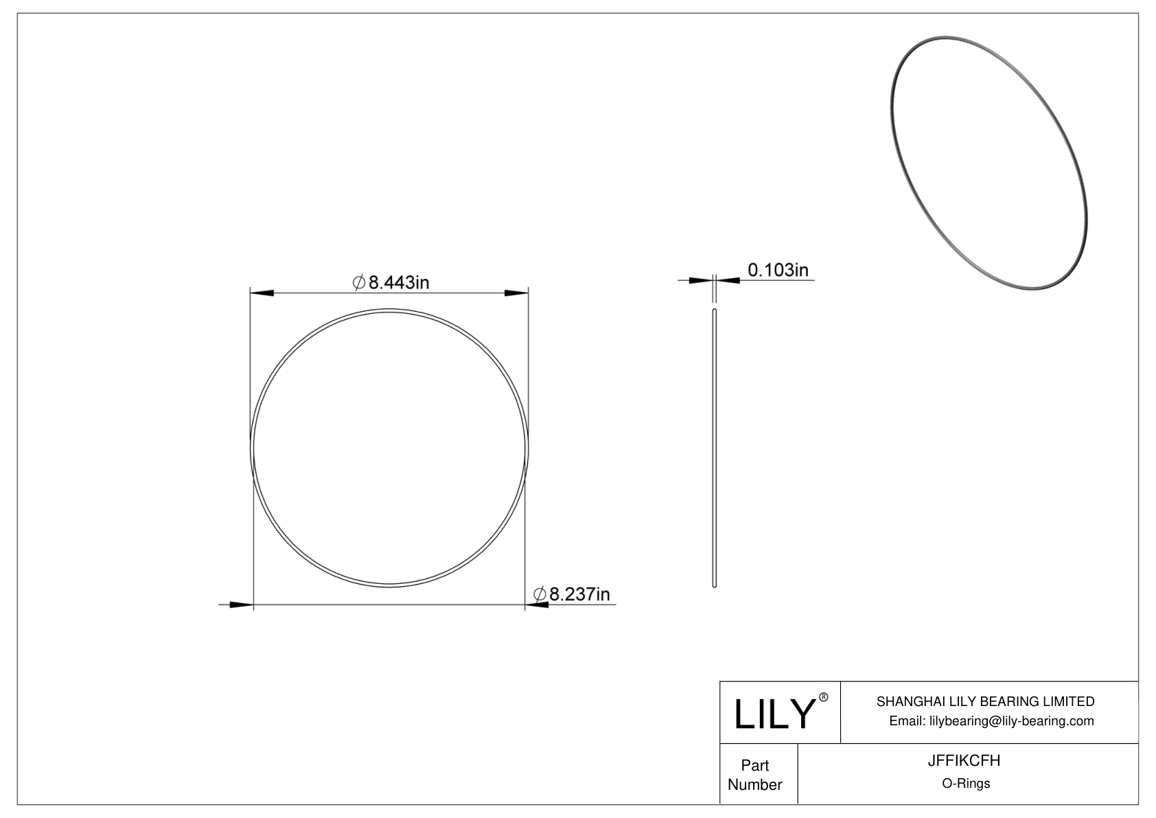 JFFIKCFH Juntas tóricas redondas resistentes al aceite cad drawing