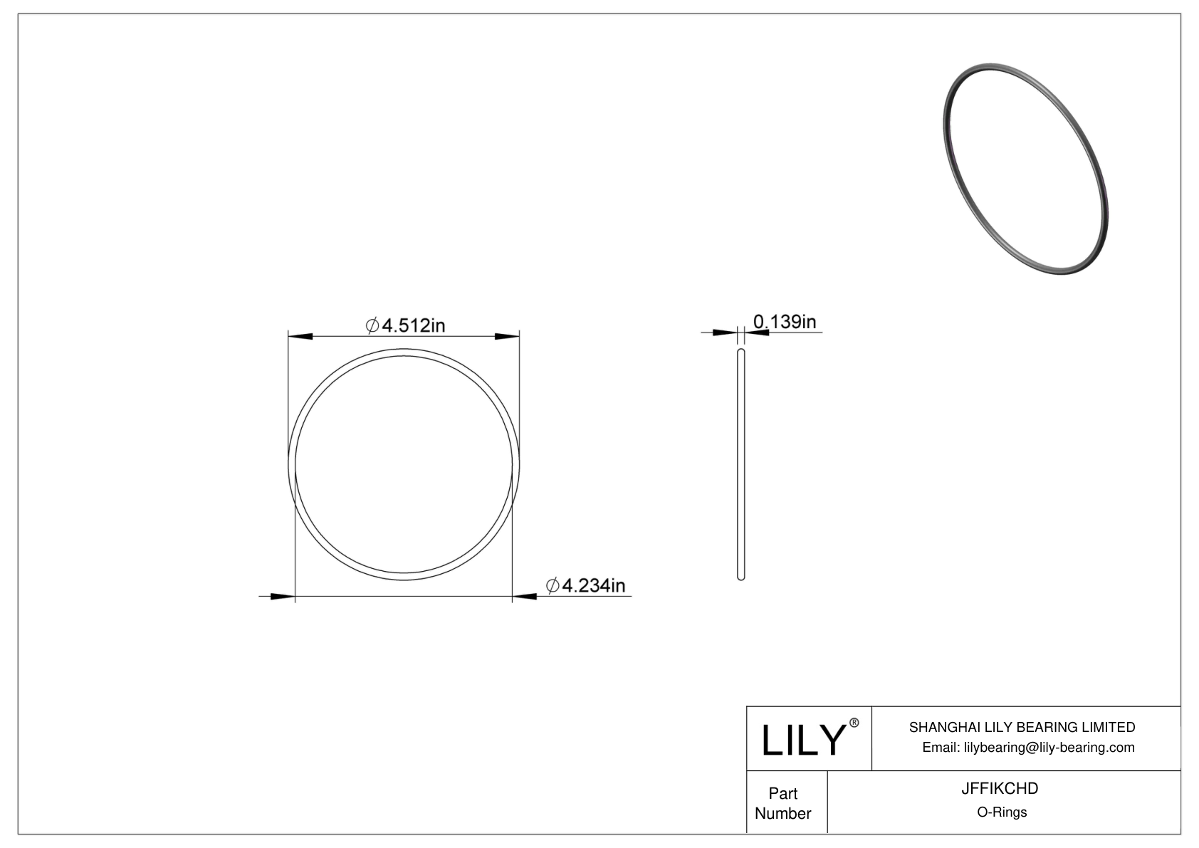 JFFIKCHD Oil Resistant O-Rings Round cad drawing