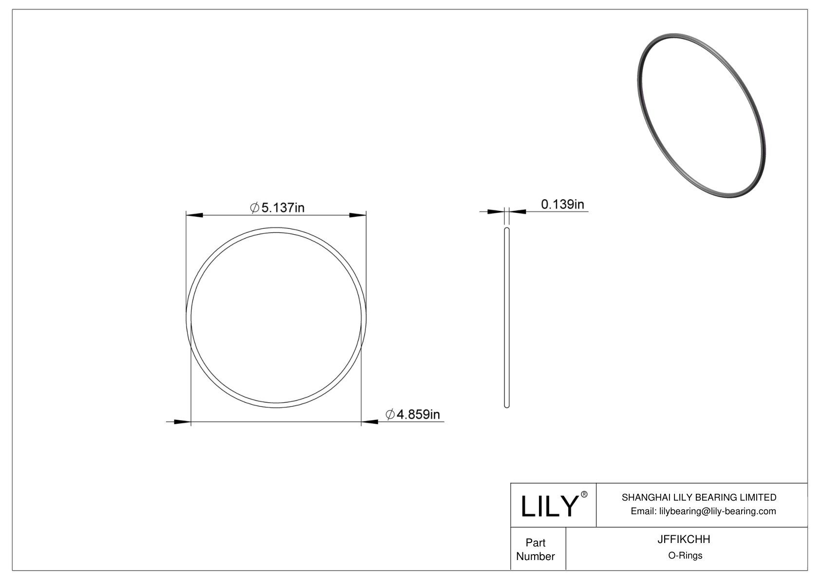 JFFIKCHH 圆形耐油 O 形圈 cad drawing