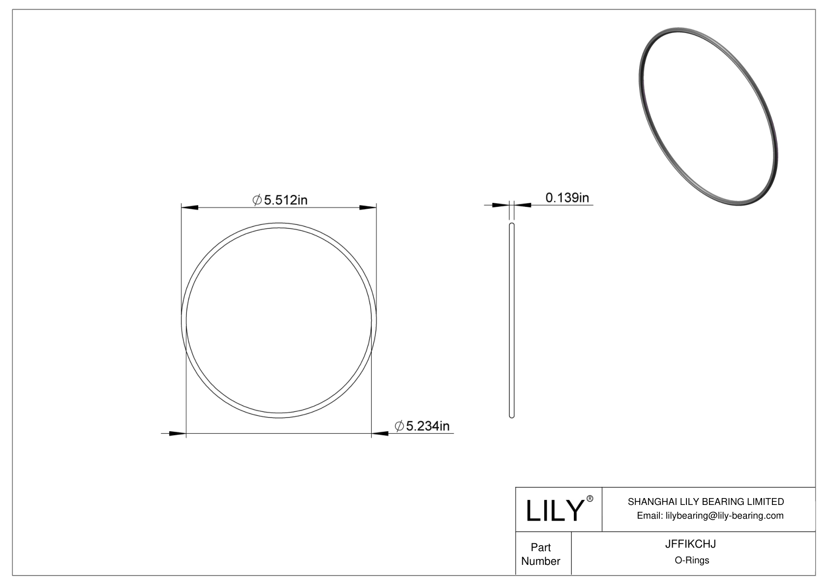 JFFIKCHJ Juntas tóricas redondas resistentes al aceite cad drawing