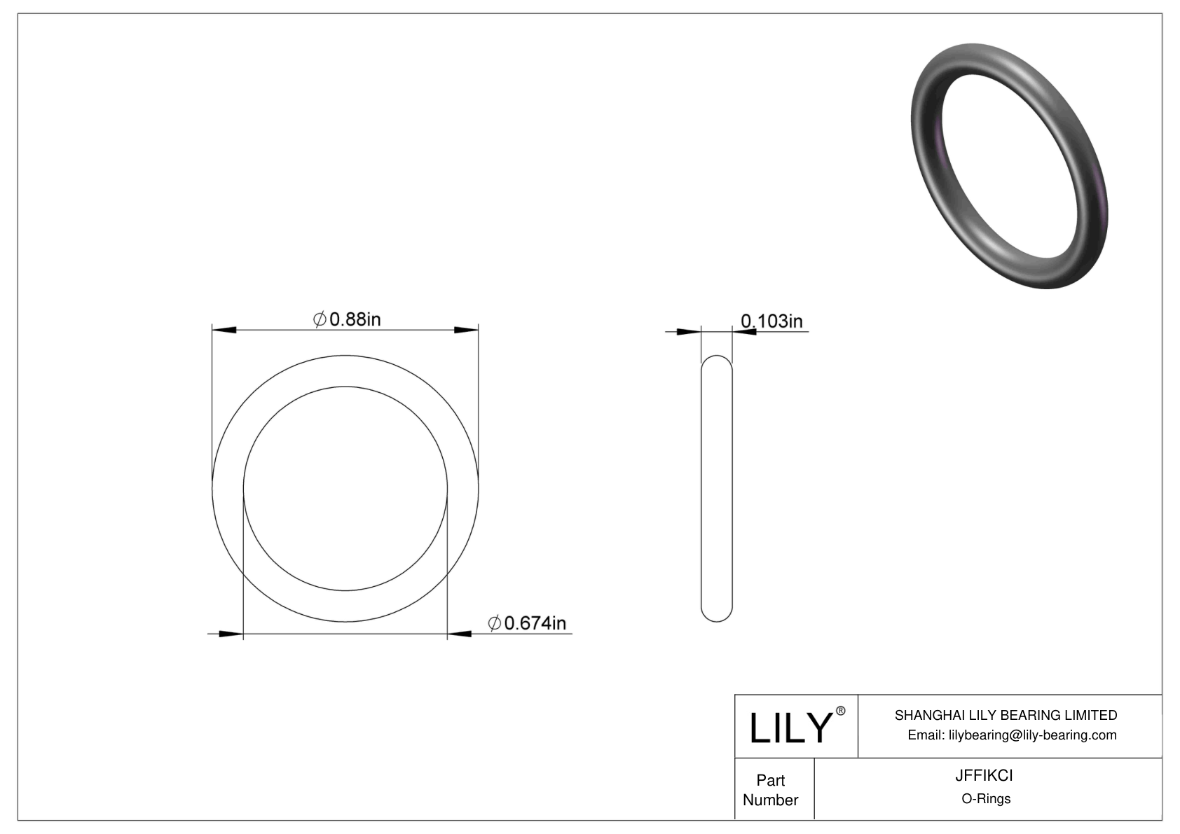 JFFIKCI Juntas tóricas redondas resistentes al aceite cad drawing