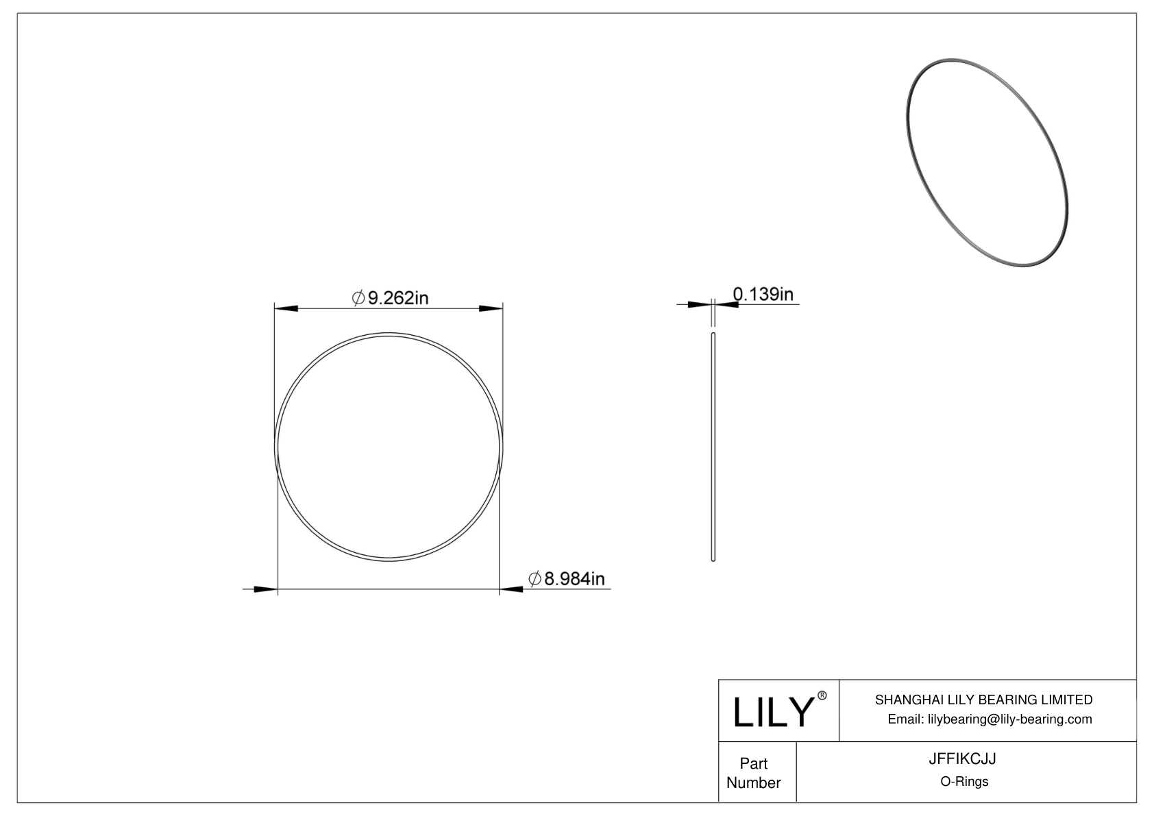 JFFIKCJJ Oil Resistant O-Rings Round cad drawing