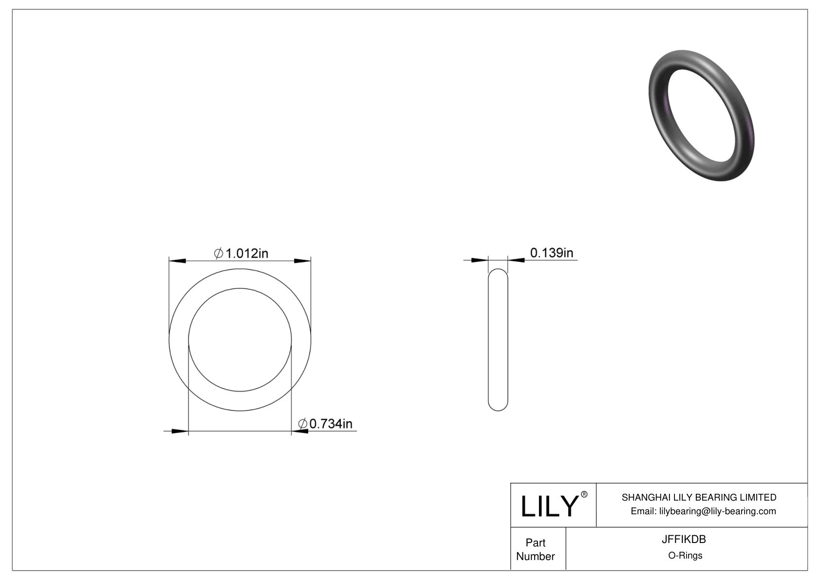 JFFIKDB Oil Resistant O-Rings Round cad drawing