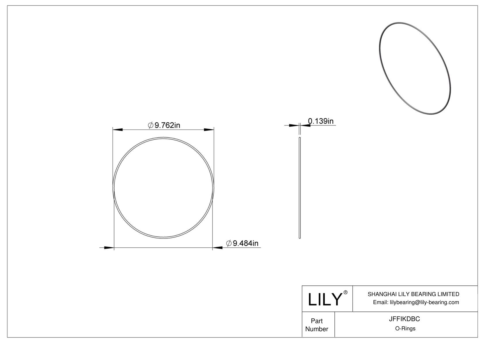 JFFIKDBC Oil Resistant O-Rings Round cad drawing