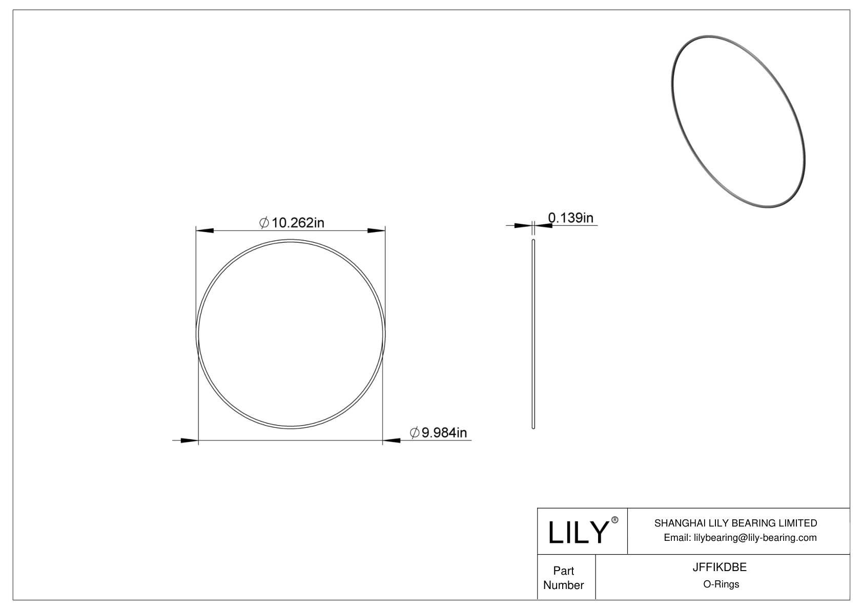 JFFIKDBE Oil Resistant O-Rings Round cad drawing