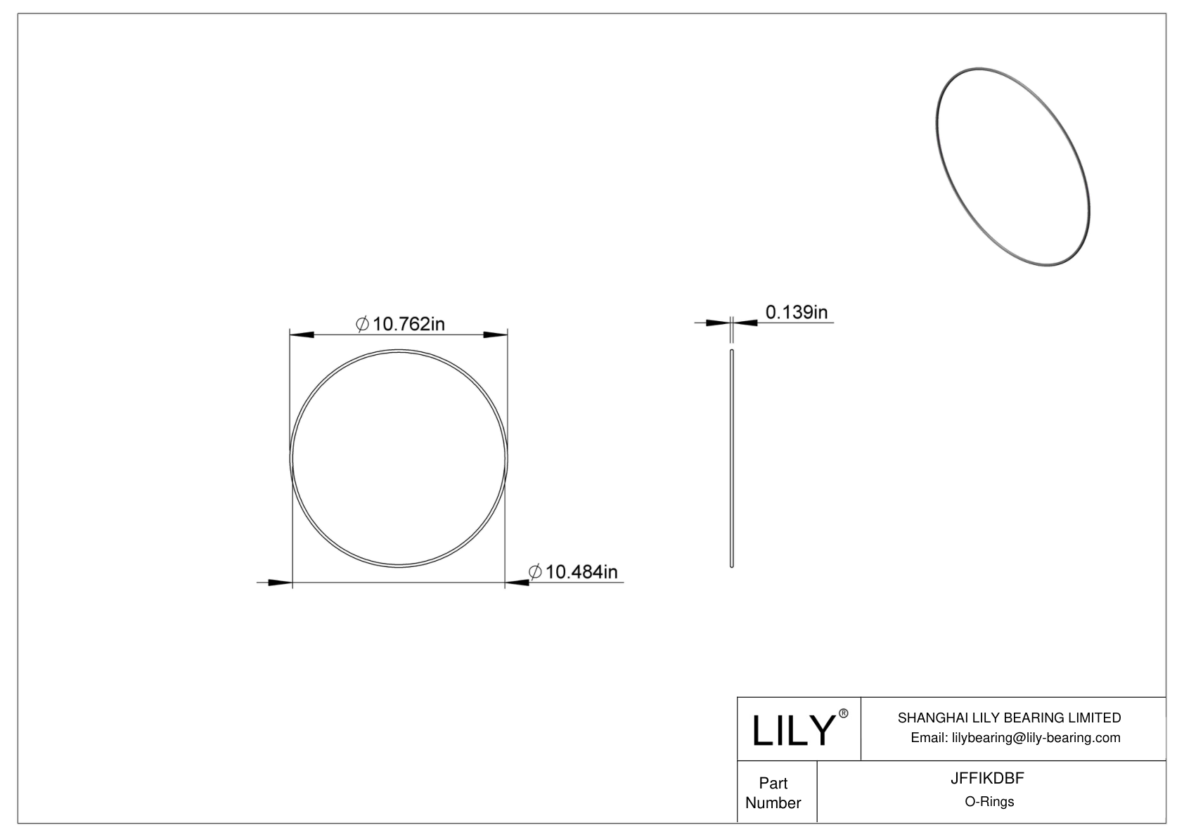 JFFIKDBF Oil Resistant O-Rings Round cad drawing