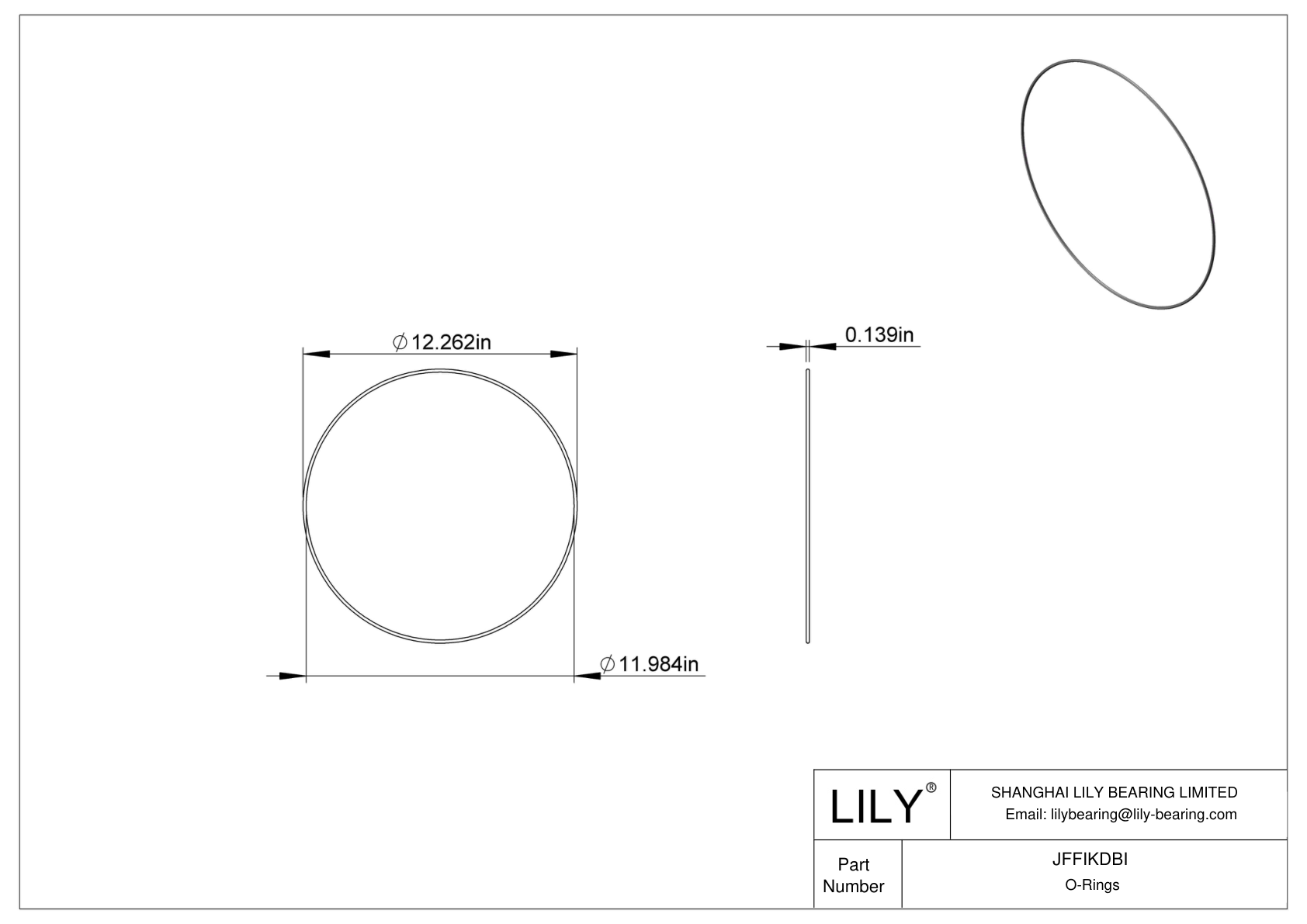 JFFIKDBI Oil Resistant O-Rings Round cad drawing