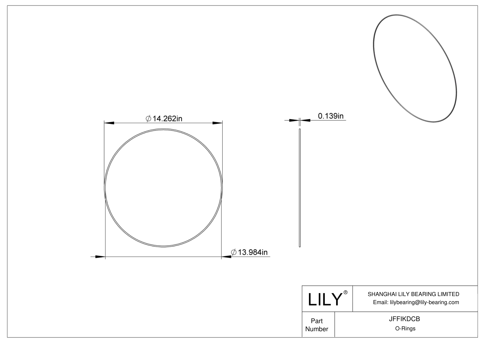 JFFIKDCB Oil Resistant O-Rings Round cad drawing