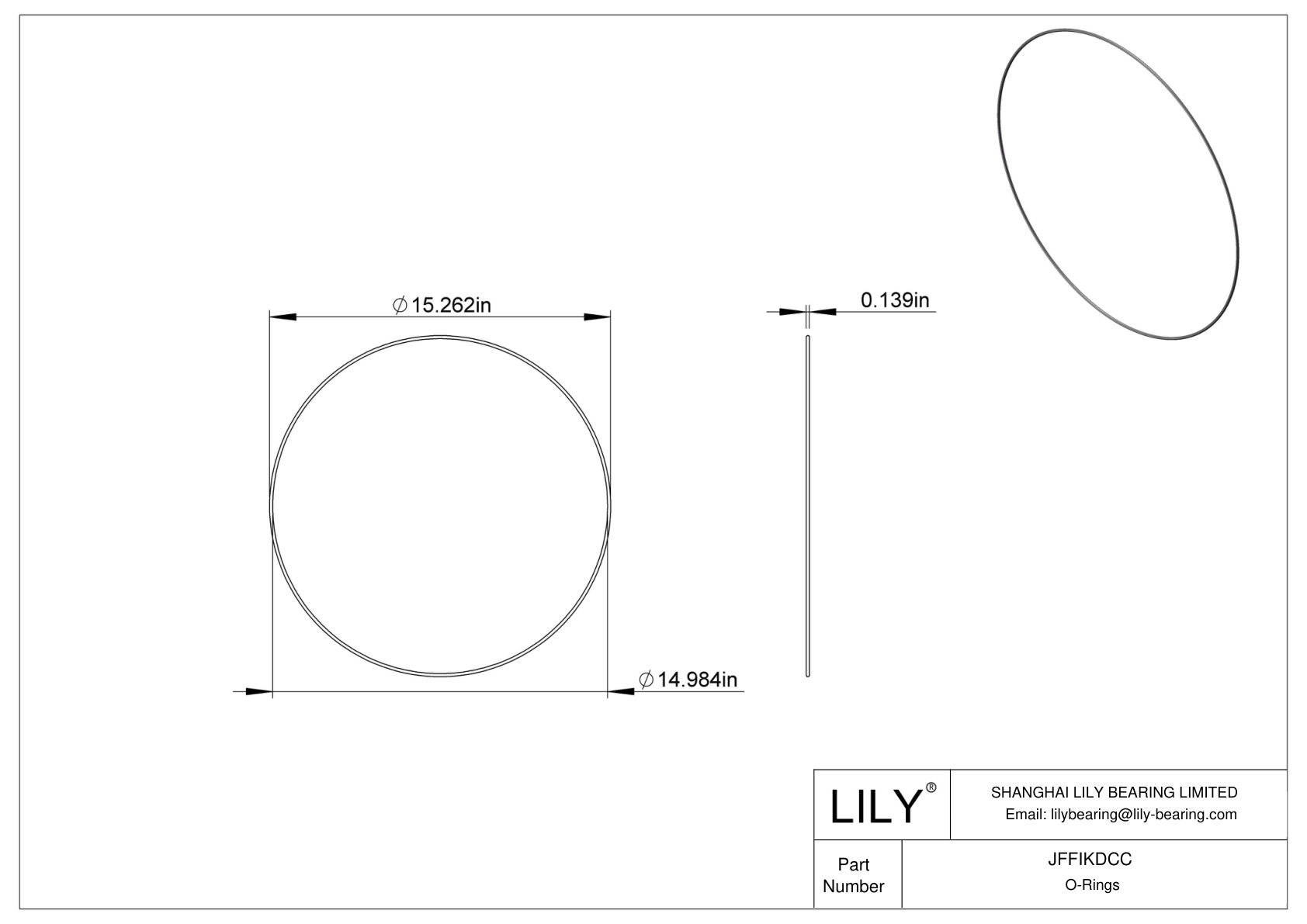 JFFIKDCC Oil Resistant O-Rings Round cad drawing