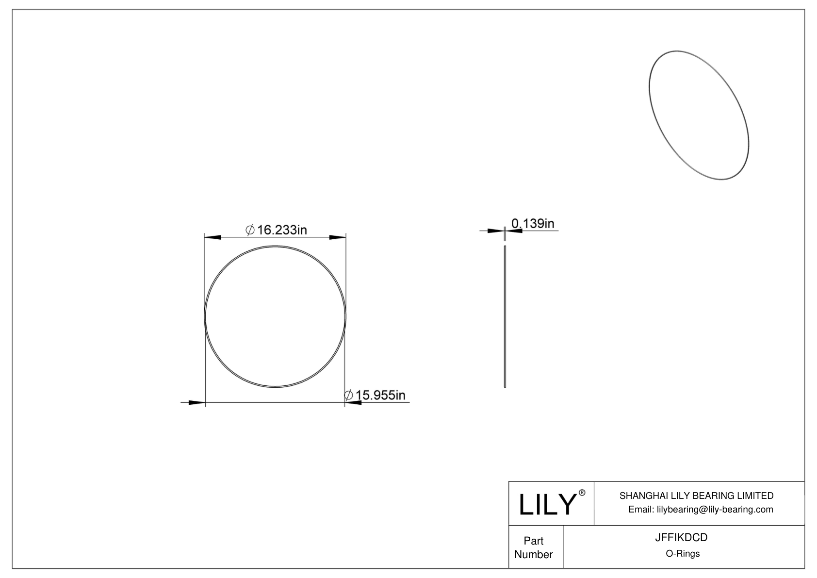 JFFIKDCD Oil Resistant O-Rings Round cad drawing