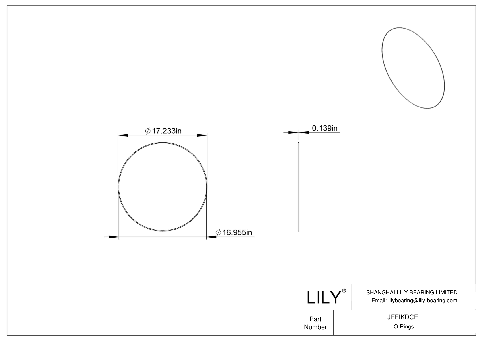 JFFIKDCE Juntas tóricas redondas resistentes al aceite cad drawing