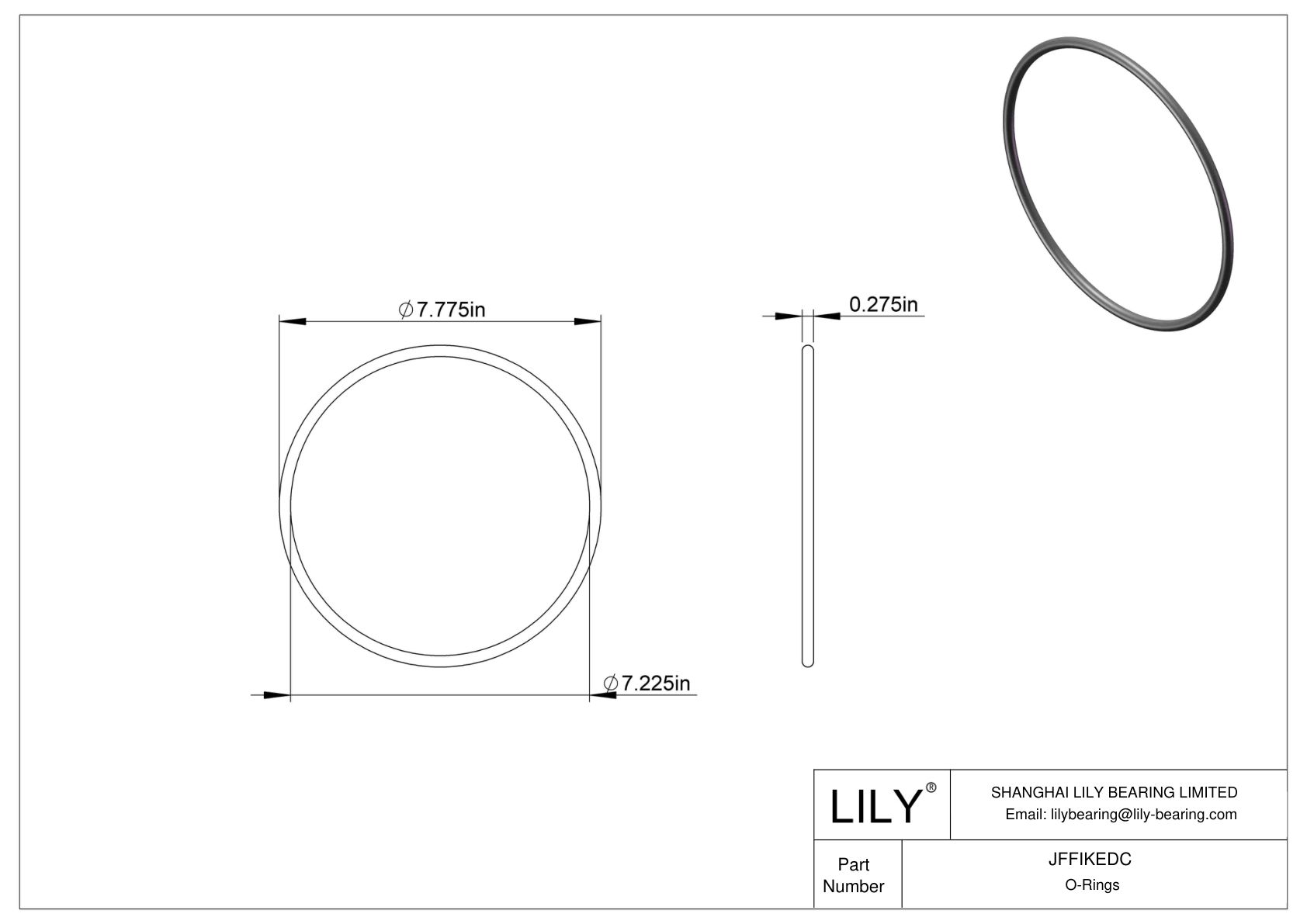 JFFIKEDC Oil Resistant O-Rings Round cad drawing