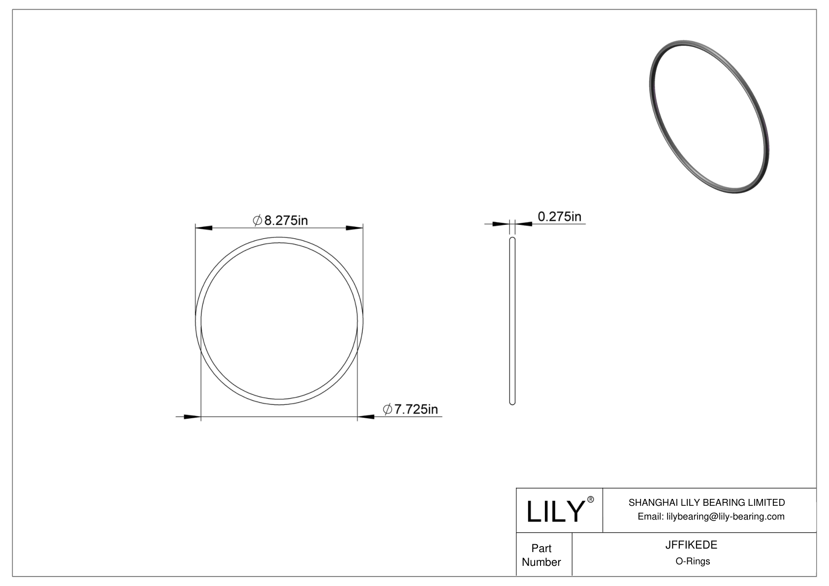 JFFIKEDE Juntas tóricas redondas resistentes al aceite cad drawing