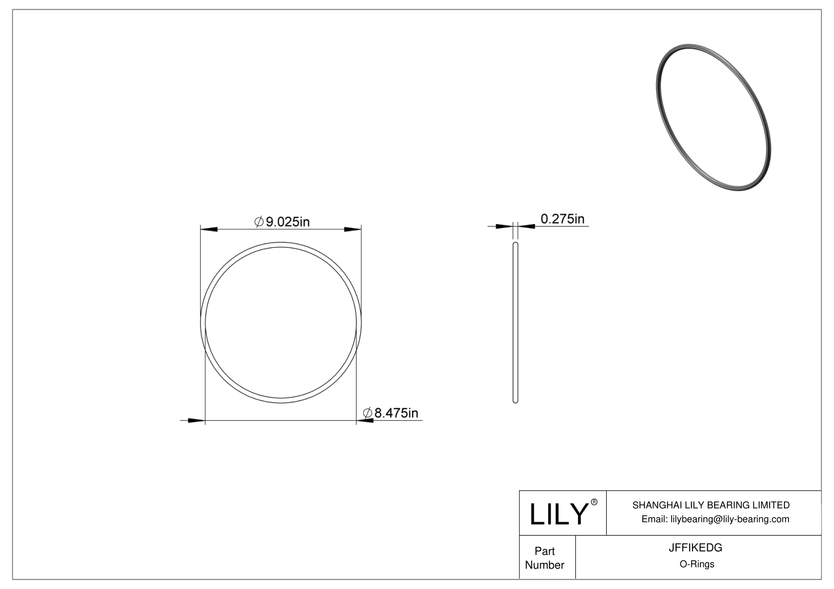 JFFIKEDG Juntas tóricas redondas resistentes al aceite cad drawing