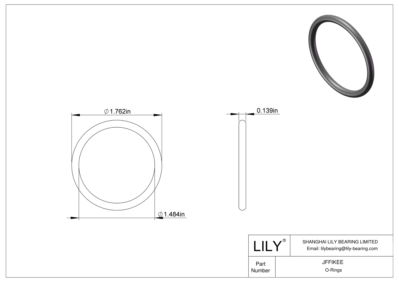 JFFIKEE 圆形耐油 O 形圈 cad drawing