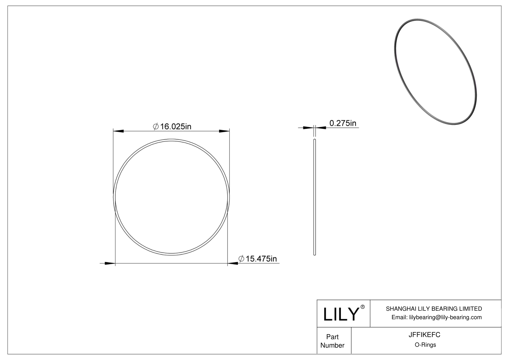 JFFIKEFC Oil Resistant O-Rings Round cad drawing