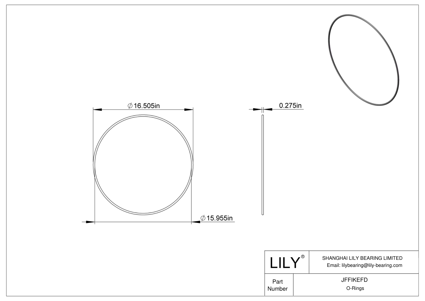 JFFIKEFD Oil Resistant O-Rings Round cad drawing