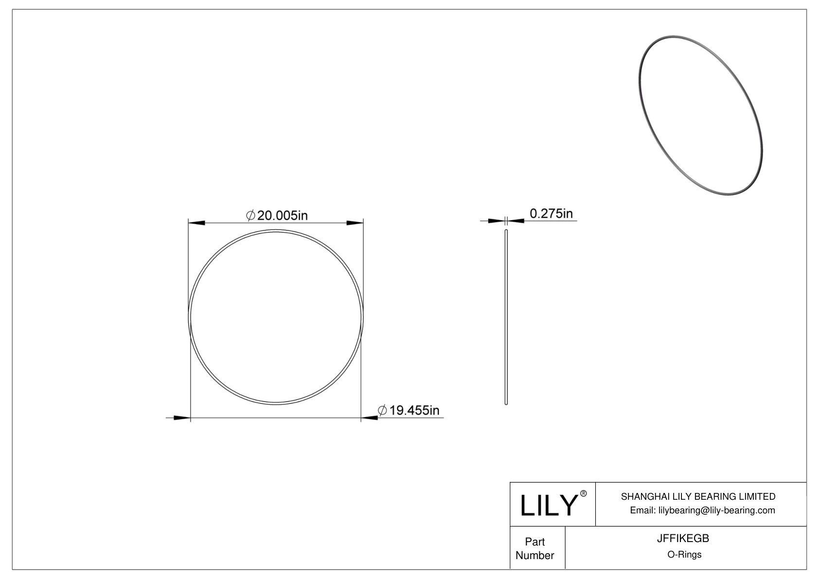 JFFIKEGB Oil Resistant O-Rings Round cad drawing