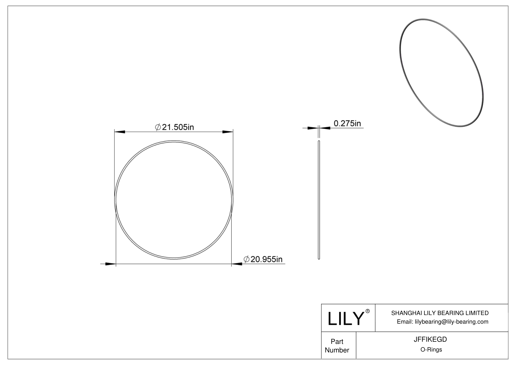 JFFIKEGD Oil Resistant O-Rings Round cad drawing