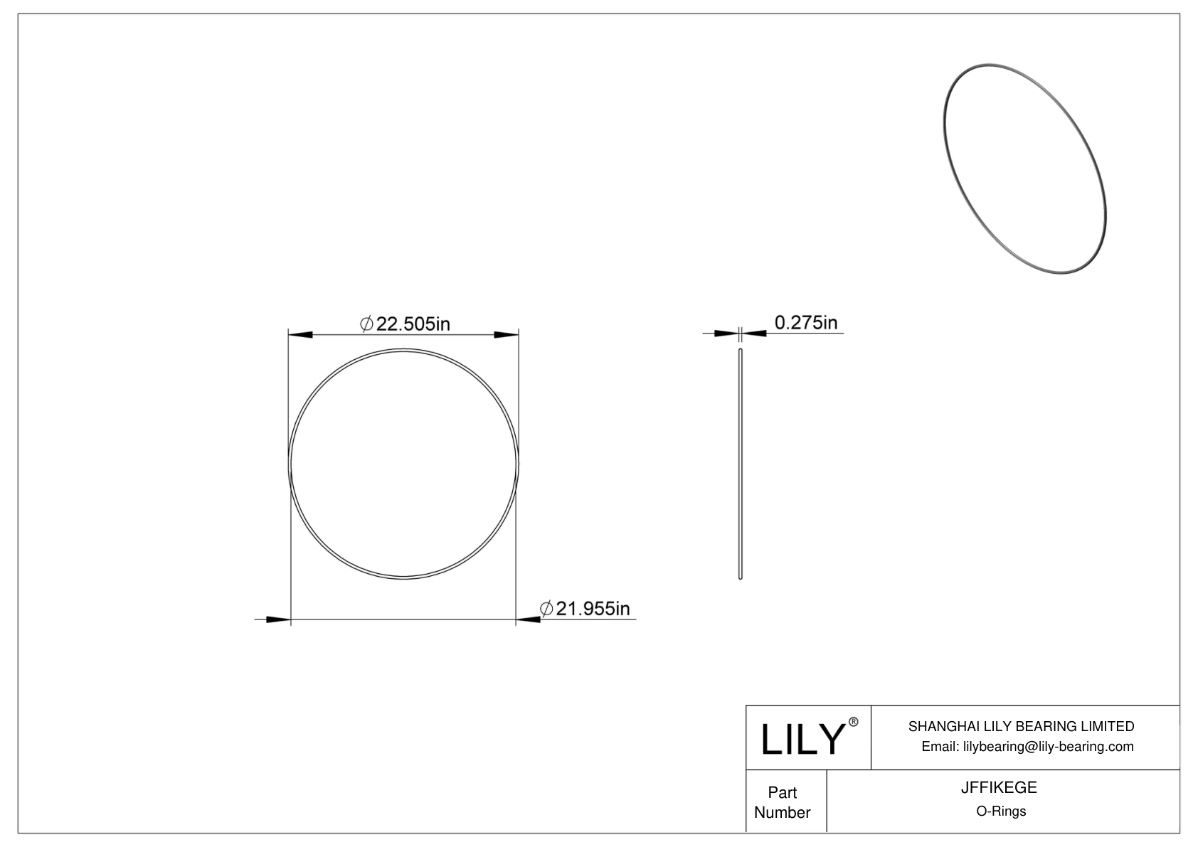 JFFIKEGE Oil Resistant O-Rings Round cad drawing