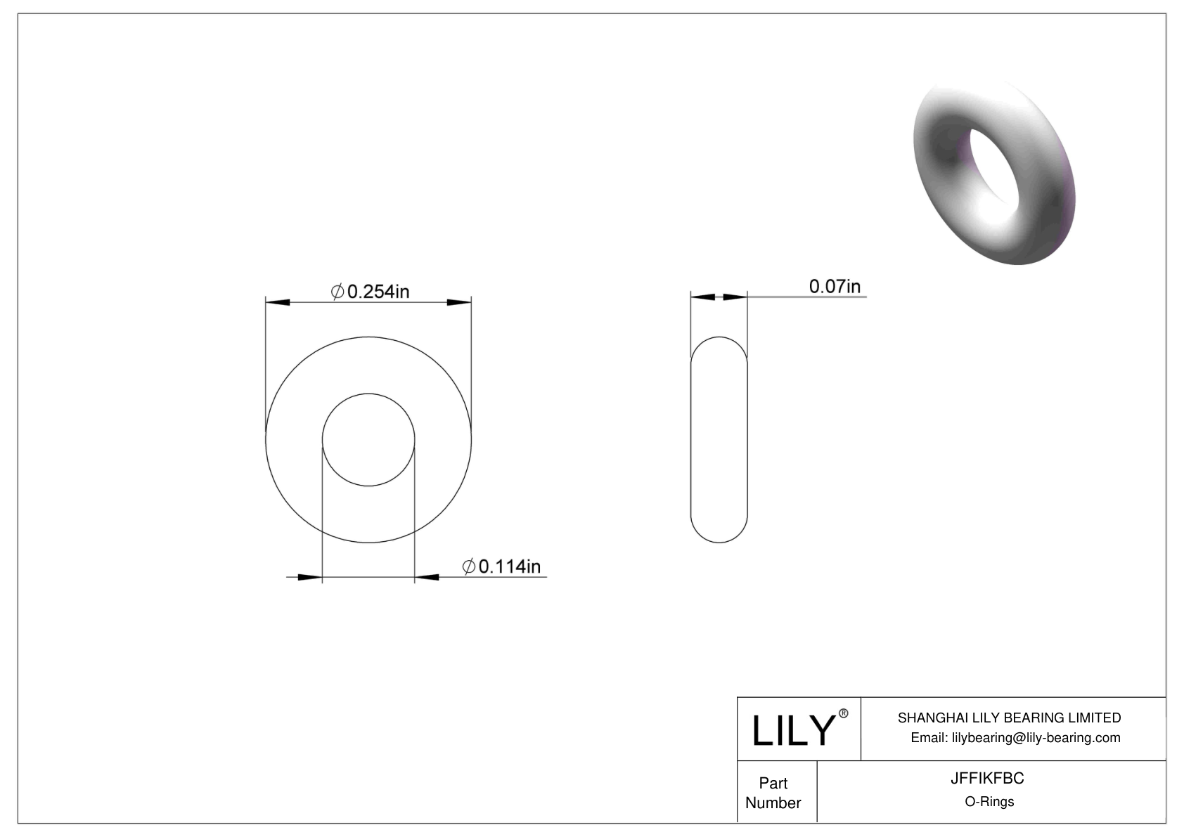 JFFIKFBC Oil Resistant O-Rings Round cad drawing