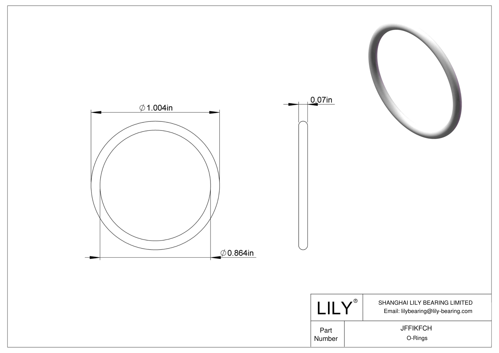 JFFIKFCH Oil Resistant O-Rings Round cad drawing