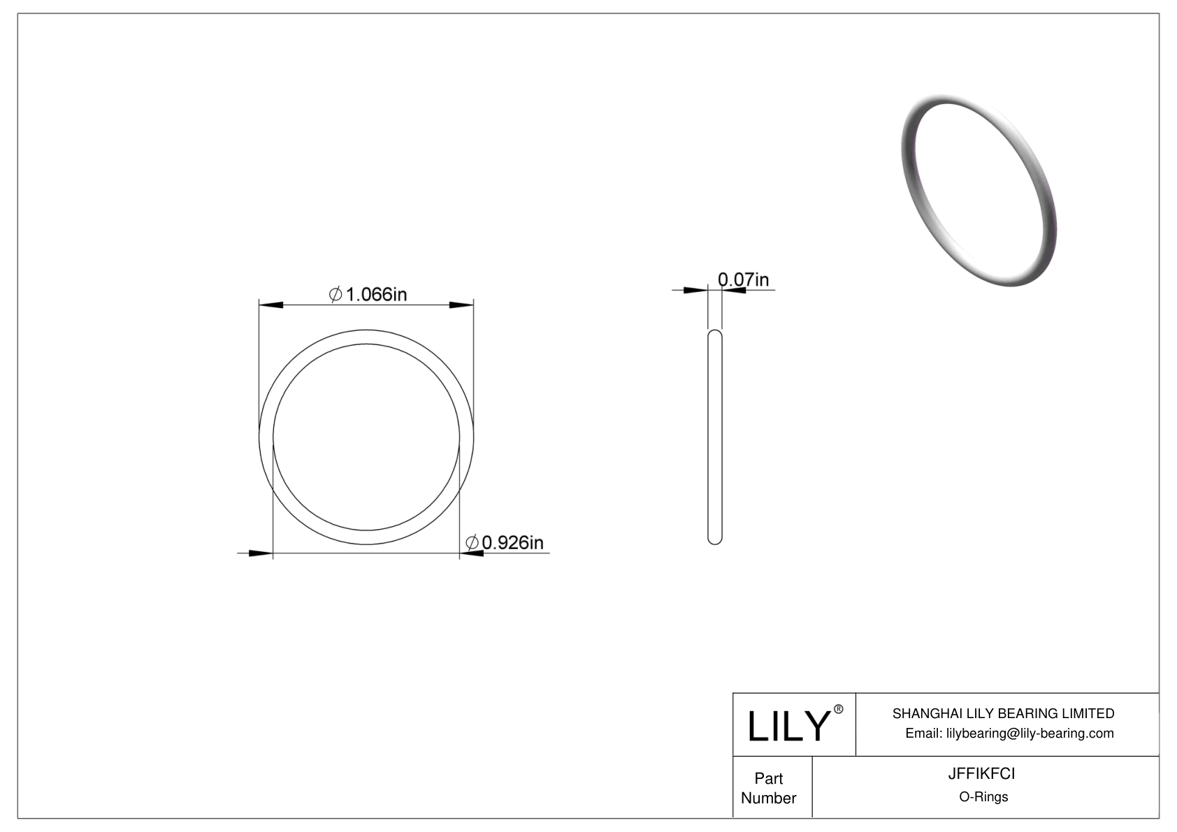 JFFIKFCI Oil Resistant O-Rings Round cad drawing